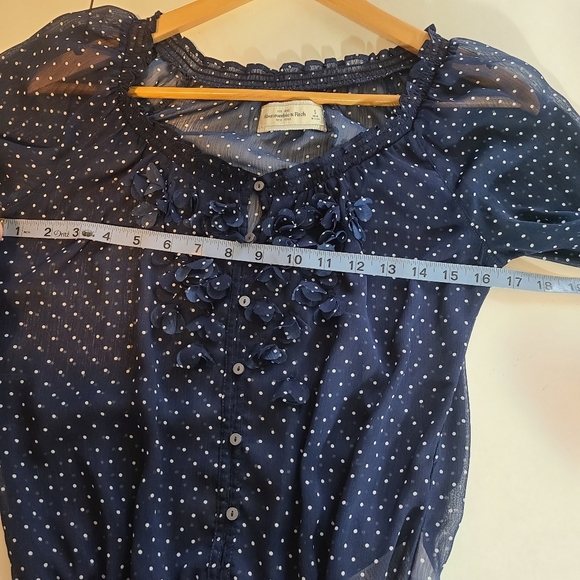 Abercrombie & Fitch Sheer Ruffled Polka Dot Blouse - Picture 3 of 8